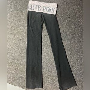 Pink fold over yoga pants